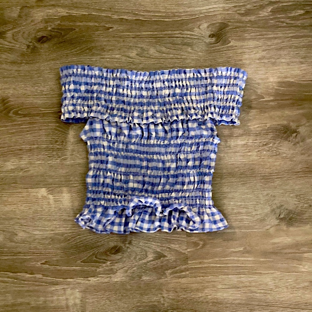 Shein Checkered Off Shoulder Halter